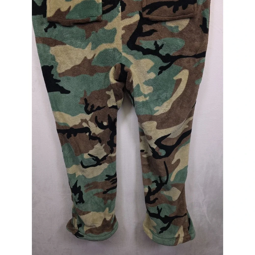 Alexander Del Rossa Fleece One Piece PJ Mens‎ Medium Camo Grunge Minimalist